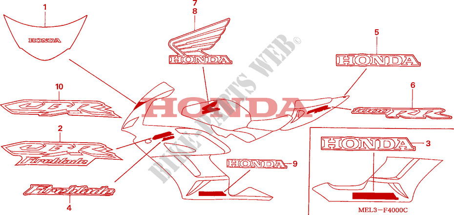 FLEJE/MARCA(1) para Honda CBR 1000 RR FIREBLADE 2005