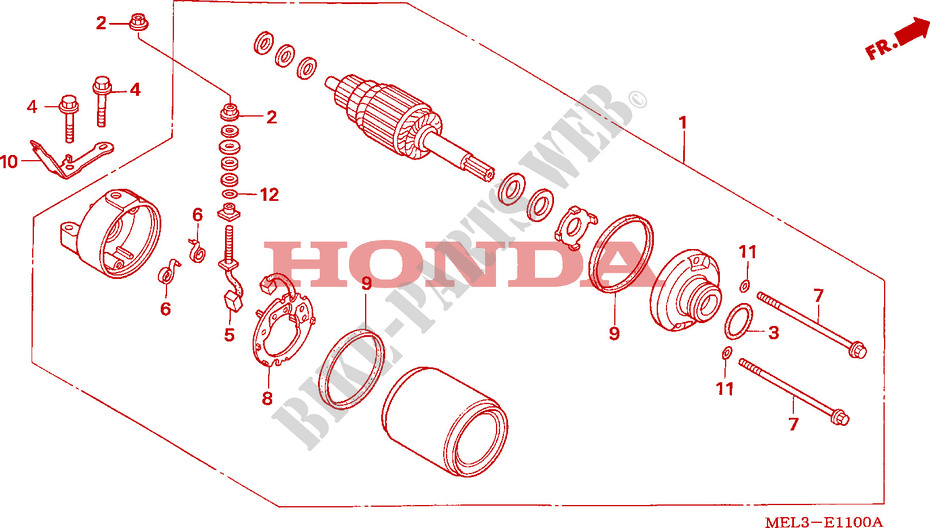 MOTOR DE ARRANQUE para Honda CBR 1000 RR FIREBLADE HRC 2007