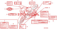 ETIQUETA DE PRECAUCION para Honda CBR 600 RR GRAY ORANGE 2011