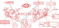 ETIQUETA DE PRECAUCION(2) para Honda CBR 1000 RR FIREBLADE ABS NOIRE 2011