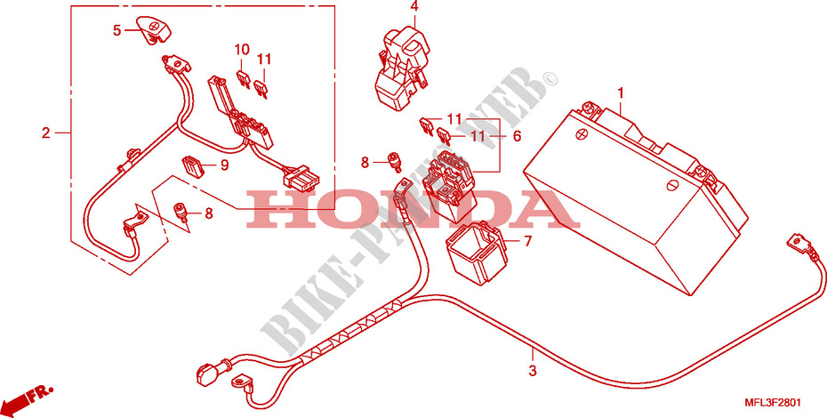 BATERIA para Honda CBR 1000 RR FIREBLADE ABS 2010