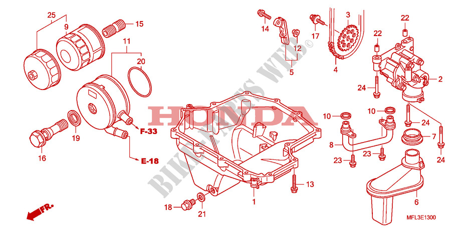 COLECTOR DE ACEITE/BOMBA DE ACEITE para Honda CBR 1000 RR FIREBLADE NOIRE 2010
