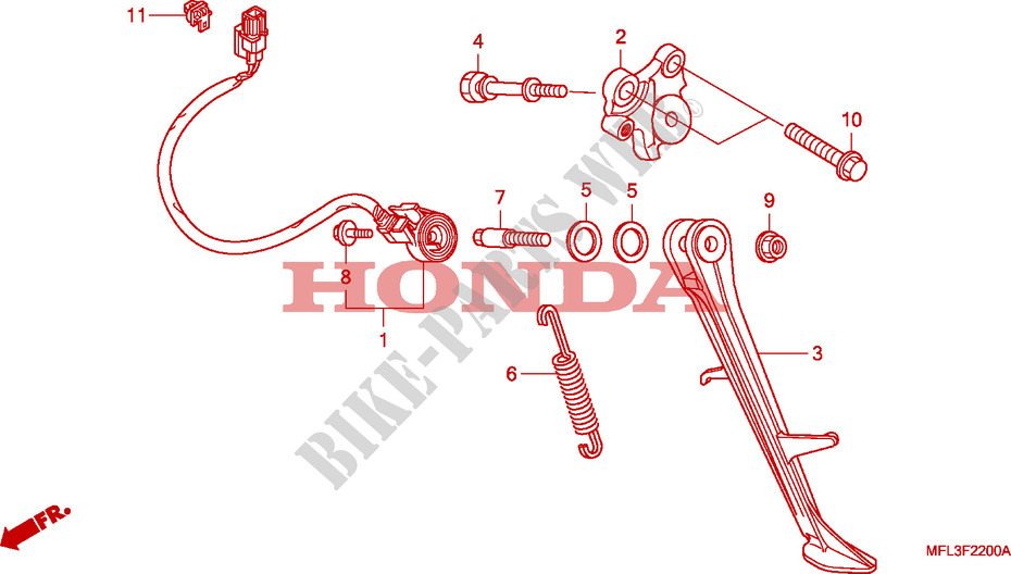 ESTANTE para Honda CBR 1000 RR FIREBLADE LARANJA 2010