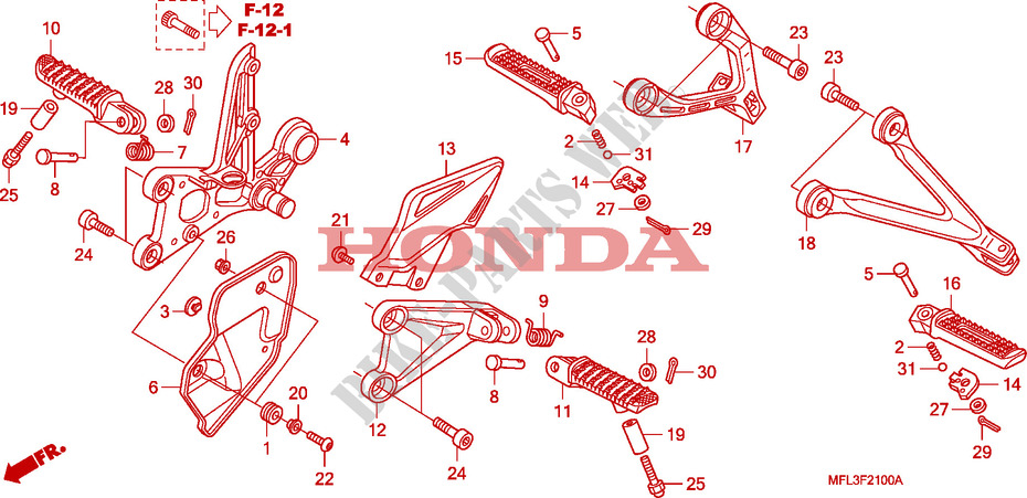 ESTRIBO para Honda CBR 1000 RR FIREBLADE 2008