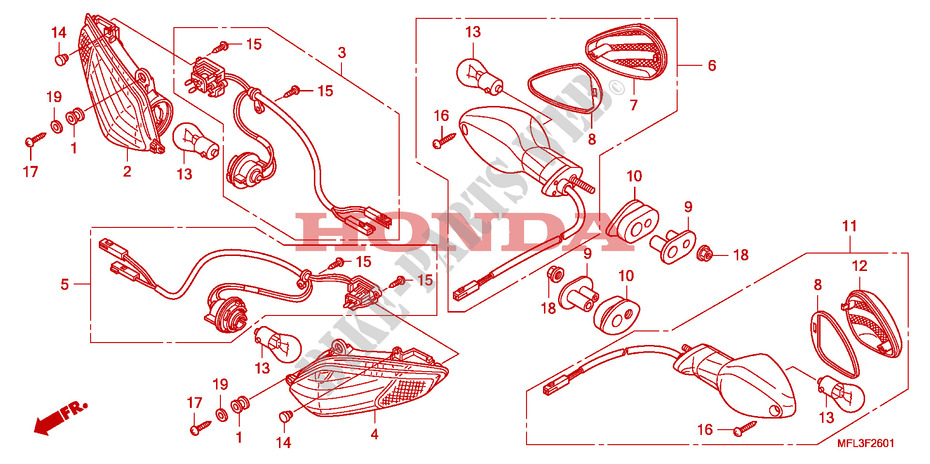 GUINO(CBR1000RR9,A,B/RA9,A,B) para Honda CBR 1000 RR FIREBLADE ABS TRICOLOUR 2011