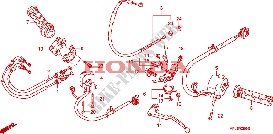 PALANCA DE MANIJA/INTERRUPTOR/CABLE para Honda CBR 1000 RR FIREBLADE ABS 2010
