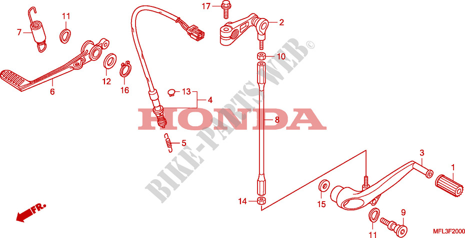 PEDAL para Honda CBR 1000 RR FIREBLADE TRICOLOUR 2010