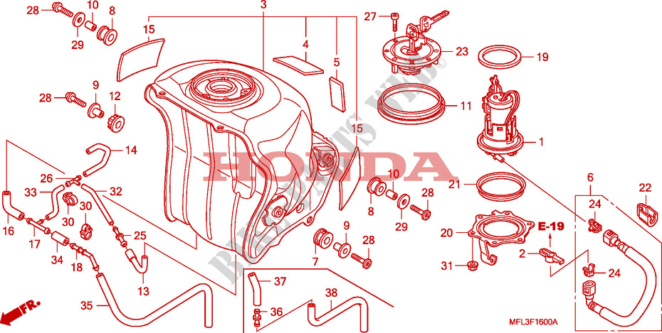 TANQUE DE COMBUSTIBLE/BOMBA DE COMBUSTIBLE para Honda CBR 1000 RR FIREBLADE ABS 2010
