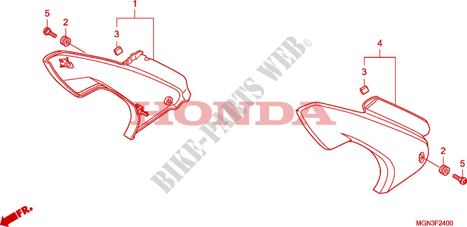 CUBIERTA LATERAL para Honda CBF 600 FAIRING ABS 2010