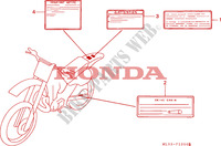 ETIQUETA DE PRECAUCION para Honda CR 500 1994