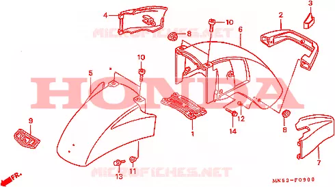 GUARDABARROS DELANTERO Honda MOTO 1500 GOLD-WING 1992  GL1500SEN