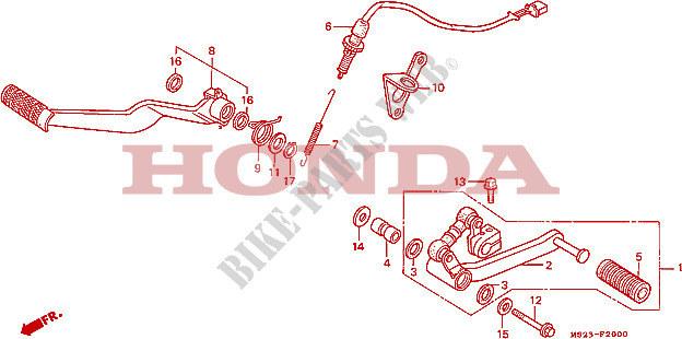PEDAL DE FRENO/ PEDAL DE CAMBIO para Honda CBR 1000 1991