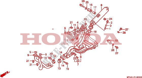 SILENCIADOR DE ESCAPE (VFR750FL/FM/FN/FP) para Honda VFR 750 1990