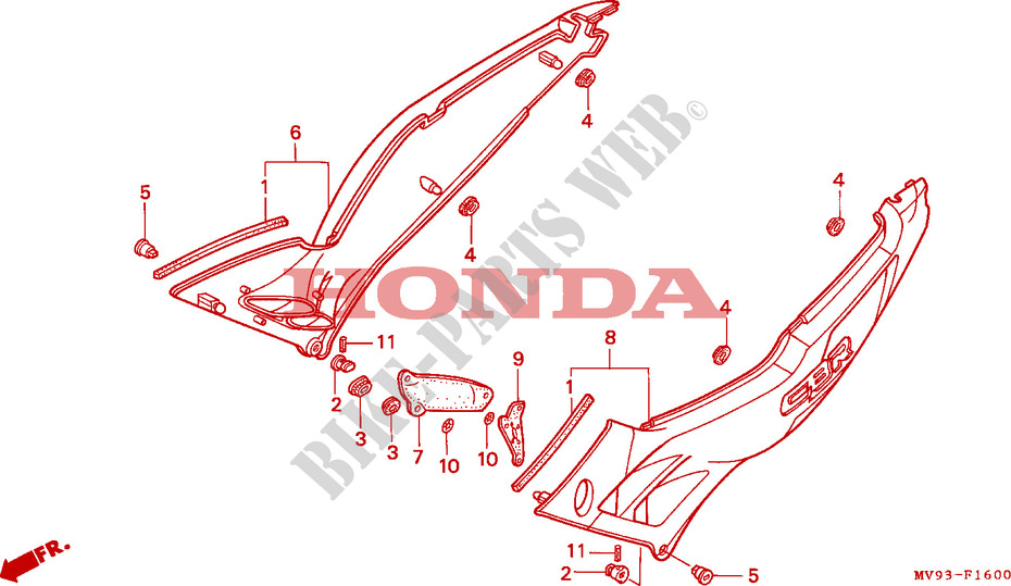 CUBIERTA LATERAL para Honda CBR 600 F 1992