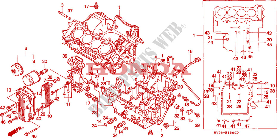 Honda CBR 600 F 2000 CC Cárter De Perno arandela de drenaje de aceite 