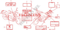 ETIQUETA DE PRECAUCION para Honda CB SEVEN FIFTY 750 34HP 2001
