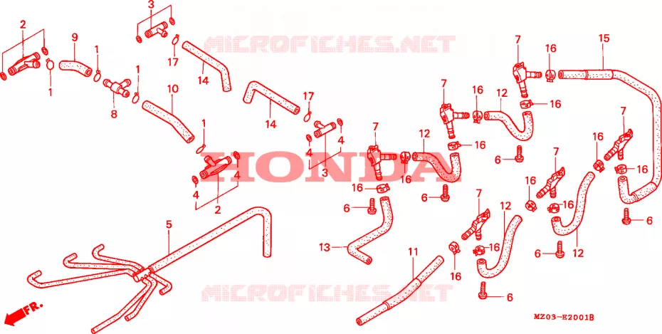 CARBURADOR(ENTUBAMIENTO) Honda MOTO 1500 GOLD-WING 1998  GL1500CTW