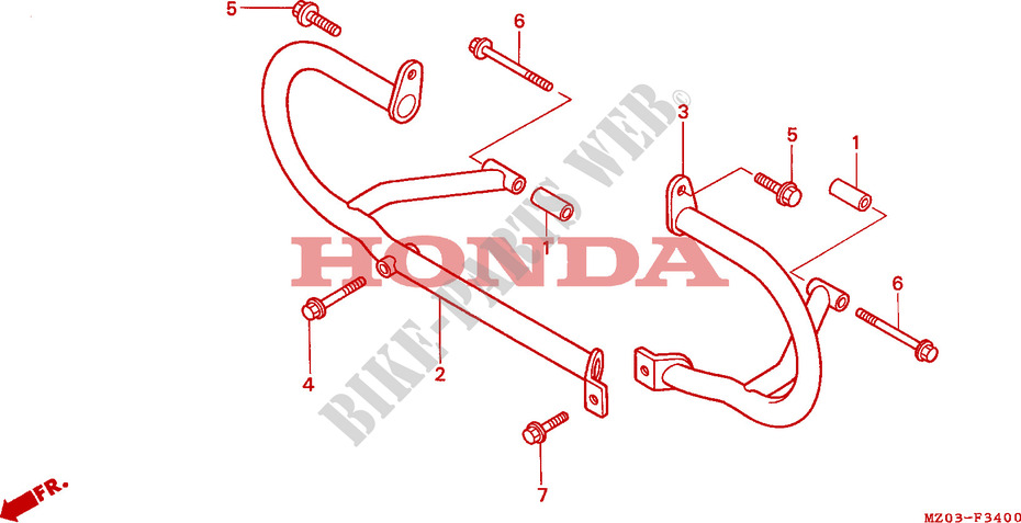 DEFENSA DE MOTOR para Honda VALKYRIE 1500 F6C TOURER 1999