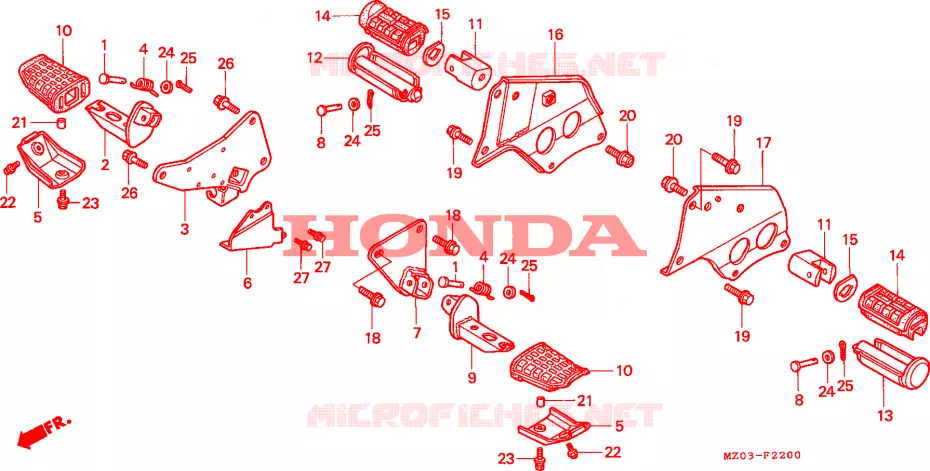 ESTRIBO Honda MOTO 1500 GOLD-WING 1998  GL1500CTW