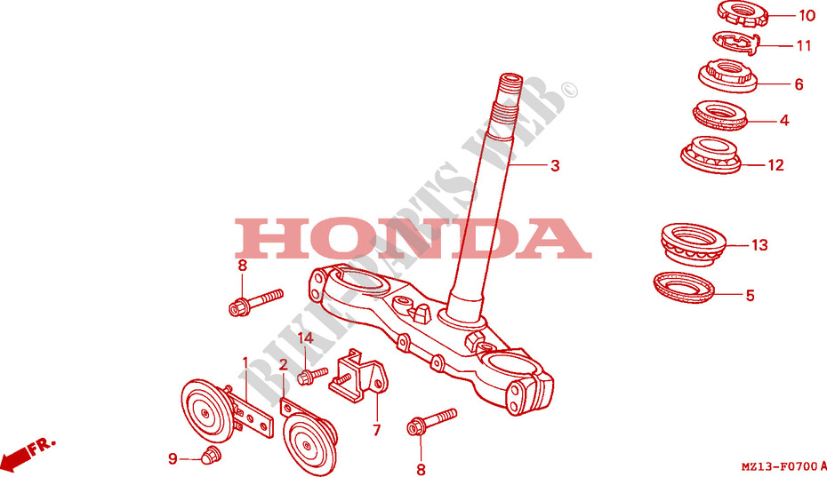VASTAGO DE DIRECCION para Honda BIG ONE 1000 50HP 1996