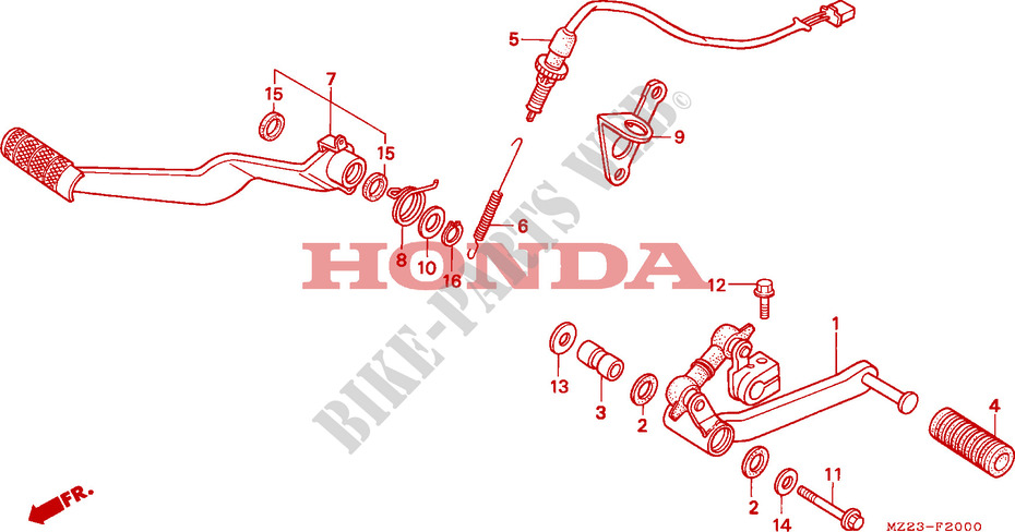 PEDAL DE FRENO/PEDAL DE CAMBIO para Honda CBR 1000 DUAL CBS 1993