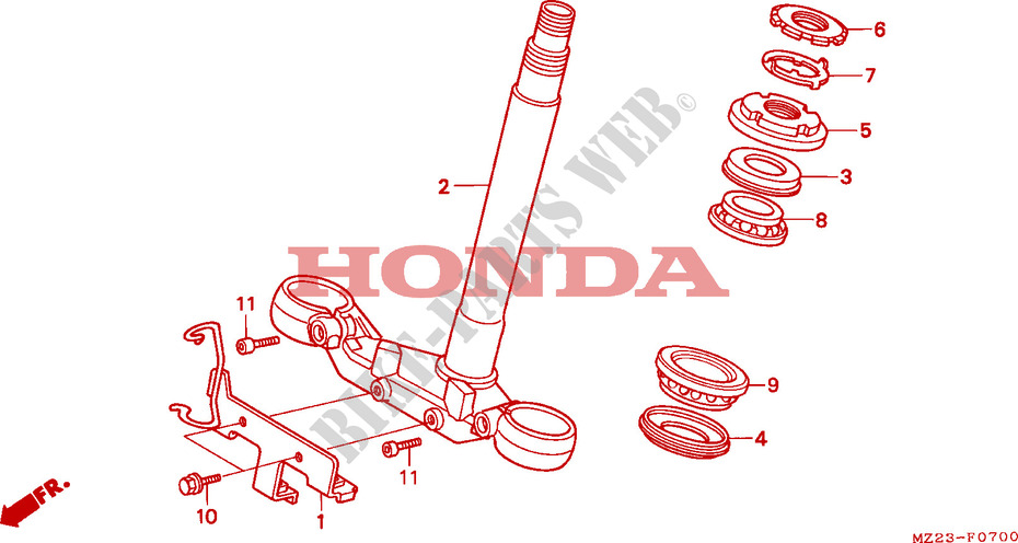 VASTAGO DE DIRECCION para Honda CBR 1000 DUAL CBS 1993