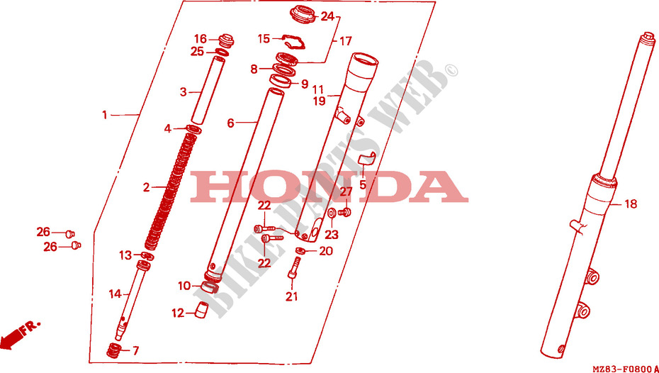 HORQUILLA DELANTERA para Honda VT SHADOW 600 1994
