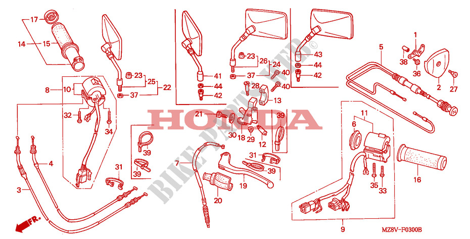 INTERRUPTOR/CABLE(1) para Honda SHADOW 600 VLX DELUXE 1997