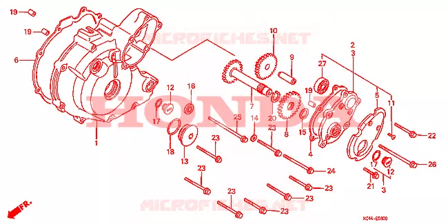 CUBIERTA DE CARTER IZQ. Honda ATV 300 FOURTRAX 1991  TRX300FWM