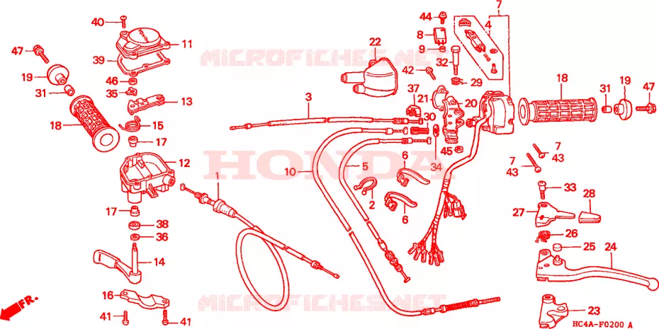 INTERRUPTOR DE MANIJA Honda ATV 300 FOURTRAX 1993  TRX300P