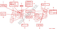 ETIQUETA DE PRECAUCION para Honda SH 125 S TOP CASE 2007