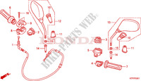 INTERRUPTOR/CABLE/RETROVISOR  para Honda SH 125 R, FREIN ARRIERE TAMBOUR, TOP BOX 2010