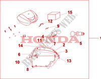BAUL 35 L QUASAR SILVER para Honda SH 300 SPORTY ABS SPECIAL E 2008