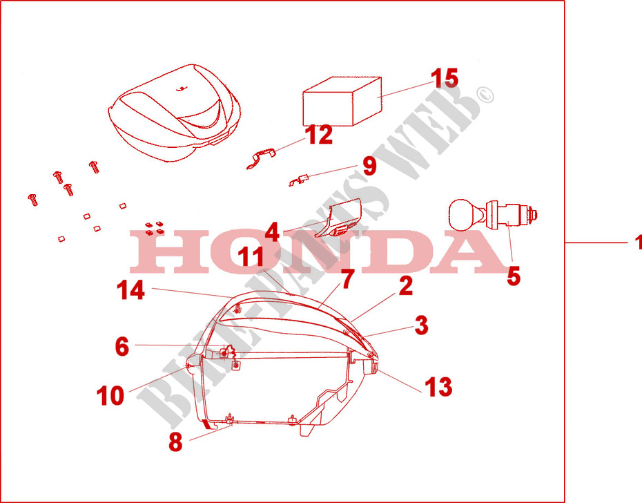 TOP BOX 35L OYSTER BEIGE METALLIC para Honda SH 300 SPORTY ABS SPECIAL F 2008