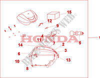 BAUL 35 L PEARL MONTANA BLUE para Honda SH 300 ABS TOP BOX 2010