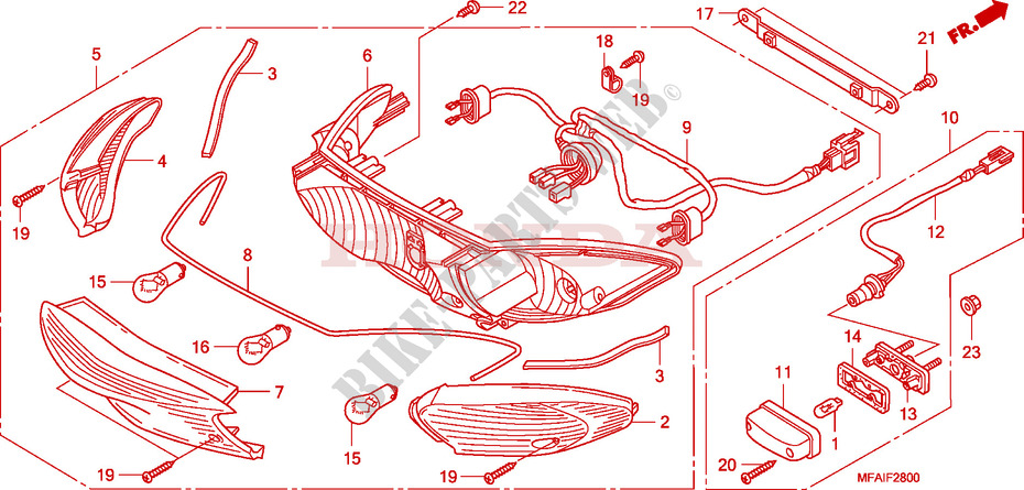 LUZ DE COMBINACION TRAS. para Honda CBF 1000 ABS 2008
