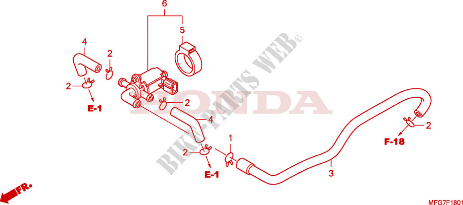 CONTROL INYECCION DE AIRE VALVULA para Honda CB 600 F HORNET ABS 2008