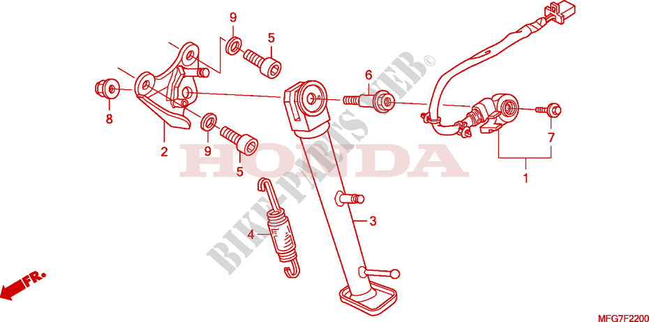 ESTANTE para Honda CB 600 F HORNET ABS 34HP BLANCHE 2009