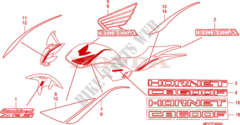 MARCA para Honda CB 600 F HORNET 2007
