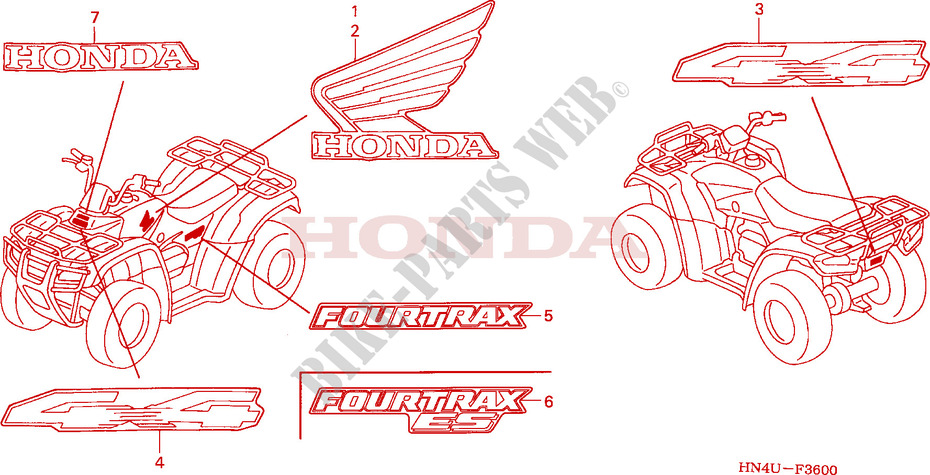 MARCA para Honda FOURTRAX 350 RANCHER 4X2 2004