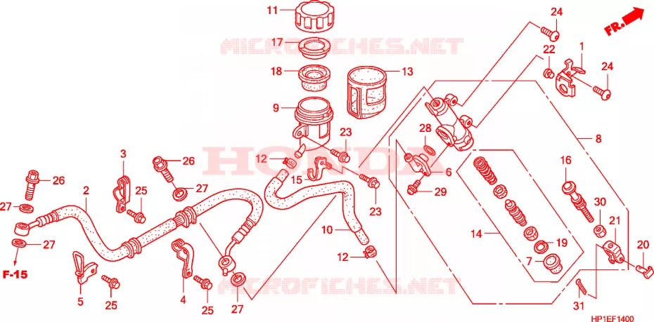 CILINDRO MAESTRO DE FRENO Honda ATV 450 FOURTRAX 2009  TRX450R9
