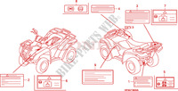 ETIQUETA DE PRECAUCION para Honda FOURTRAX 420 RANCHER 4X4 Manual Shift 2010