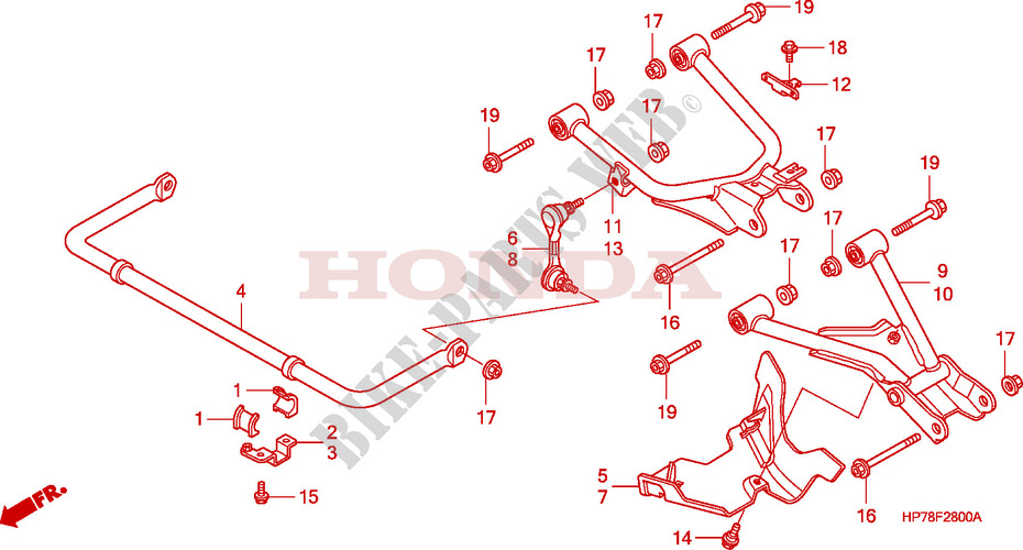 BRAZO TRASERO para Honda FOURTRAX 420 RANCHER 4X4 AT 2010