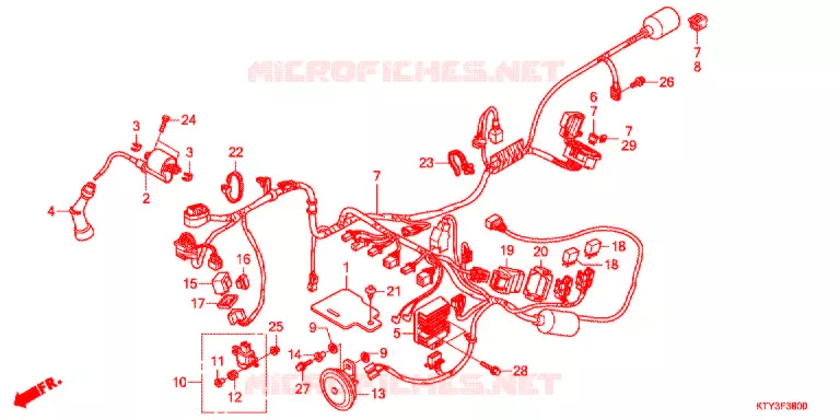 CONJUNTO DE ALAMBRES/BATERIA Honda MOTO 125 CBR 2012  CBR125RC