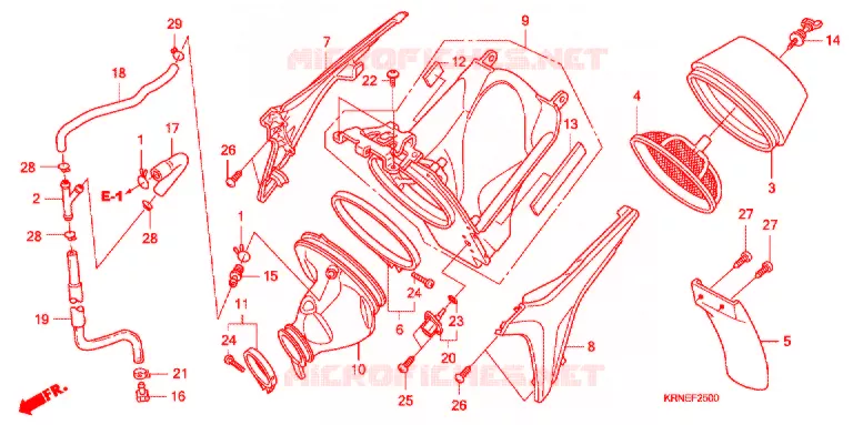 CUBIERTA DELANTERA/LIMPIADOR DE AIRE Honda MOTO 250 CRF 2013  CRF250RD