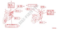 ETIQUETA DE PRECAUCION(1) para Honda SH 300 R ABS BLANC TYPE F 2012