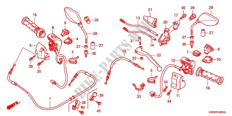 PALANCA DE MANIJA/INTERRUPTOR/CABLE(1) para Honda PCX 125 SPECIAL EDITION 2012