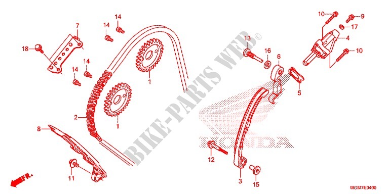 CADENA DE LEVA/TENSIONADOR para Honda CB 600 F HORNET 2013