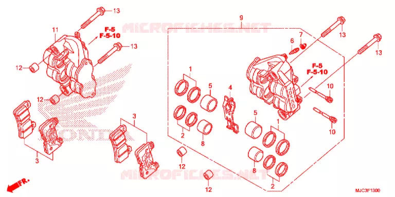 CALIBRE DE FRENO Honda MOTO 600 CBR 2013  CBR600RAD
