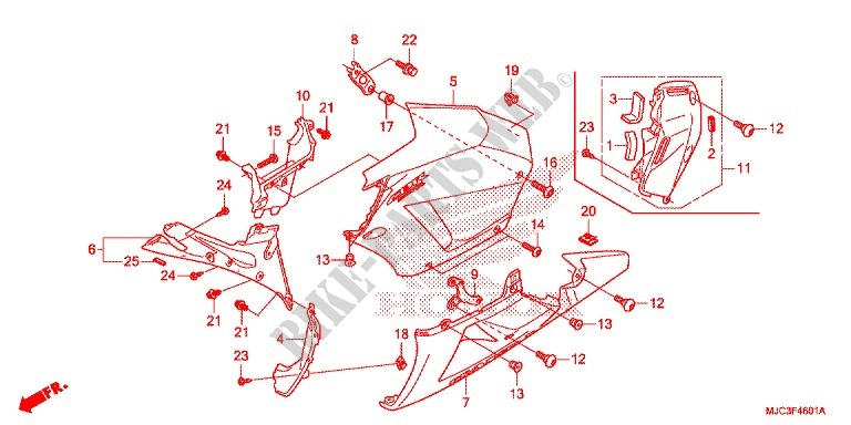 CAPO MEDIO/CAPO INFERIOR (G.) para Honda CBR 600 RR REPSOL 2013